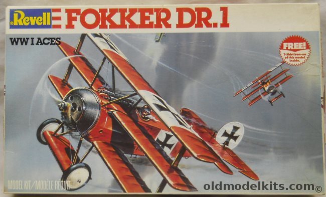 Revell 1/28 Fokker DR-1 Triplane - With Large DR-1 Iron-On T-Shirt Design, 4417 plastic model kit